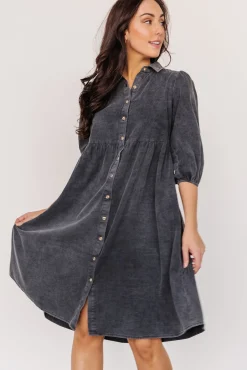 Baltic Born Sari Babydoll Dress | Washed Black