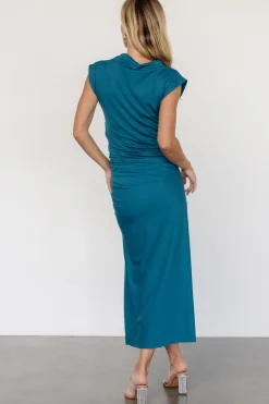 Baltic Born Sasha Ruched Maxi Dress | Peacock Blue