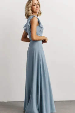 Baltic Born Saya Wrap Maxi Dress | Dusty Blue