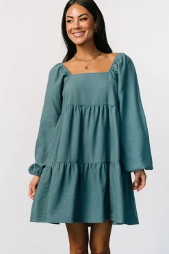 Baltic Born Selena Tiered Mini Dress | Vintage Teal