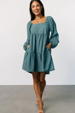 Baltic Born Selena Tiered Mini Dress | Vintage Teal