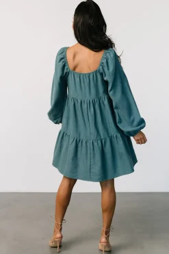 Baltic Born Selena Tiered Mini Dress | Vintage Teal
