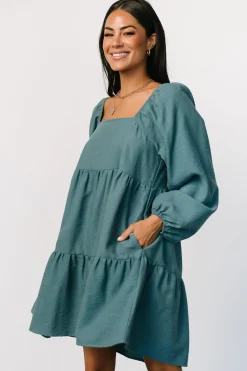 Baltic Born Selena Tiered Mini Dress | Vintage Teal