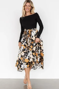 Baltic Born Selma Off Shoulder Dress | Black Multi