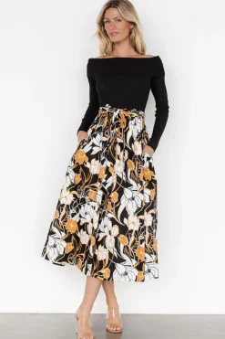 Baltic Born Selma Off Shoulder Dress | Black Multi