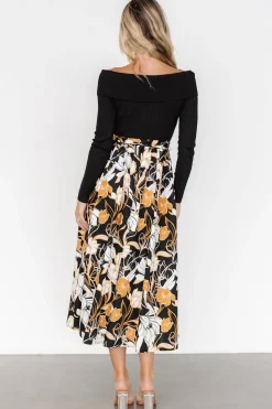 Baltic Born Selma Off Shoulder Dress | Black Multi