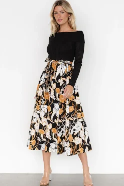 Baltic Born Selma Off Shoulder Dress | Black Multi