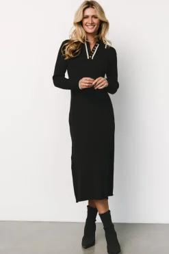 Baltic Born Shantel Polo Dress | Black + Cream