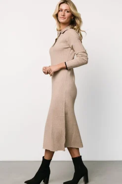 Baltic Born Shantel Polo Dress | Taupe + Black