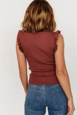 Baltic Born Shay Ribbed Top | Dusty Rust