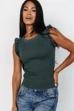 Baltic Born Shay Ribbed Top | Winter Green