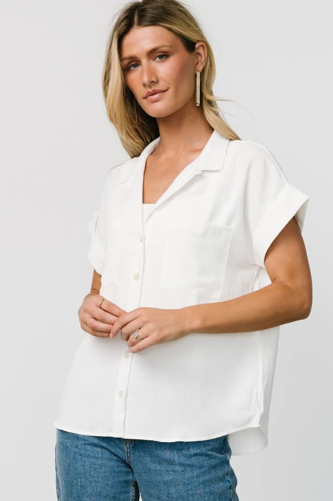 Baltic Born Shaylee Button Up Top | Off White