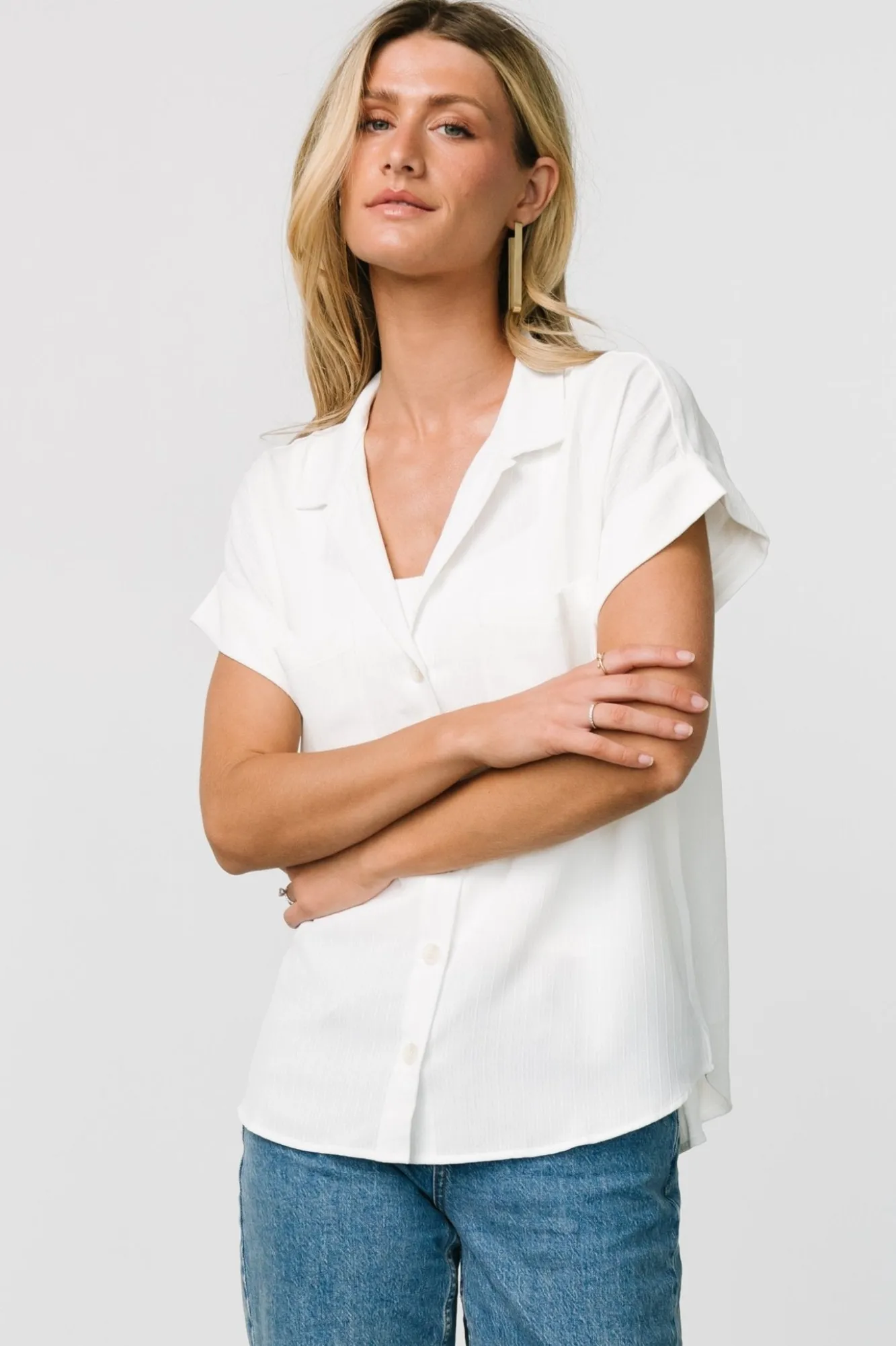 Baltic Born Shaylee Button Up Top | Off White