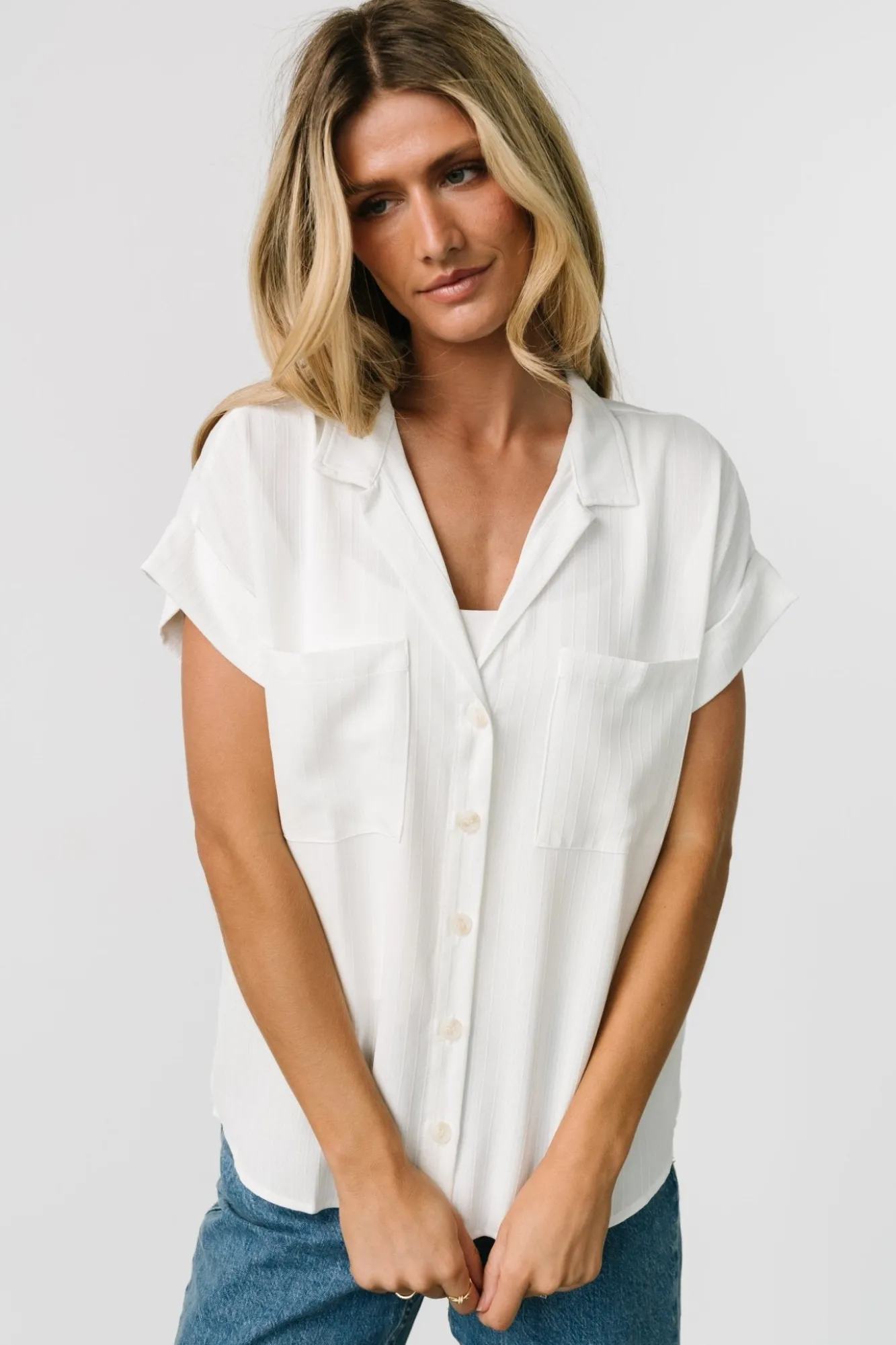 Baltic Born Shaylee Button Up Top | Off White