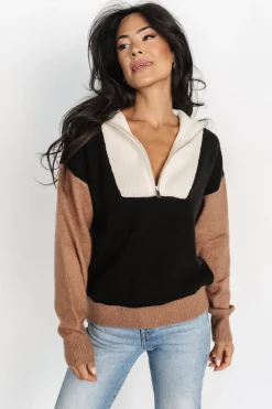 Baltic Born Sigrid Half-Zip Sweater | Black Multi
