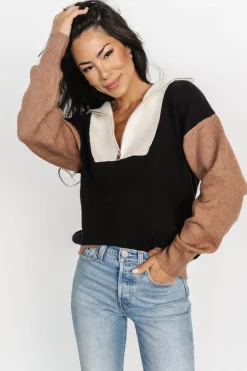Baltic Born Sigrid Half-Zip Sweater | Black Multi