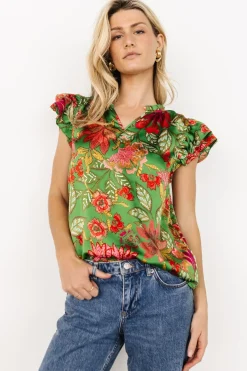 Baltic Born Skyler Ruffle Top | Green Multi