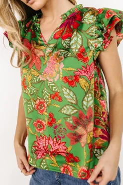 Baltic Born Skyler Ruffle Top | Green Multi