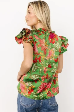 Baltic Born Skyler Ruffle Top | Green Multi