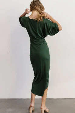 Baltic Born Solana Ruched Dress | Hunter Green
