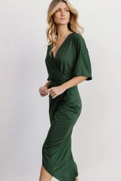 Baltic Born Solana Ruched Dress | Hunter Green