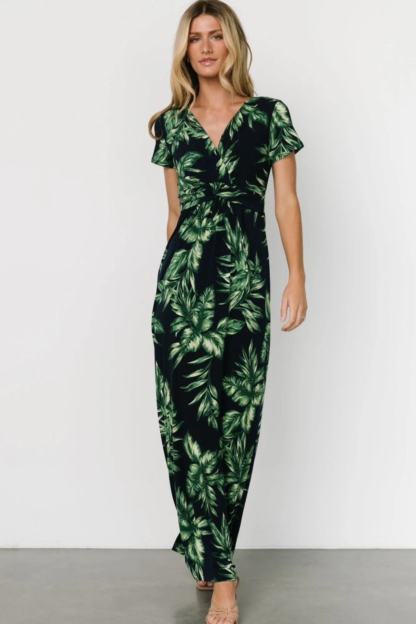 Baltic Born Soleil Maxi Dress | Black Leaf Print