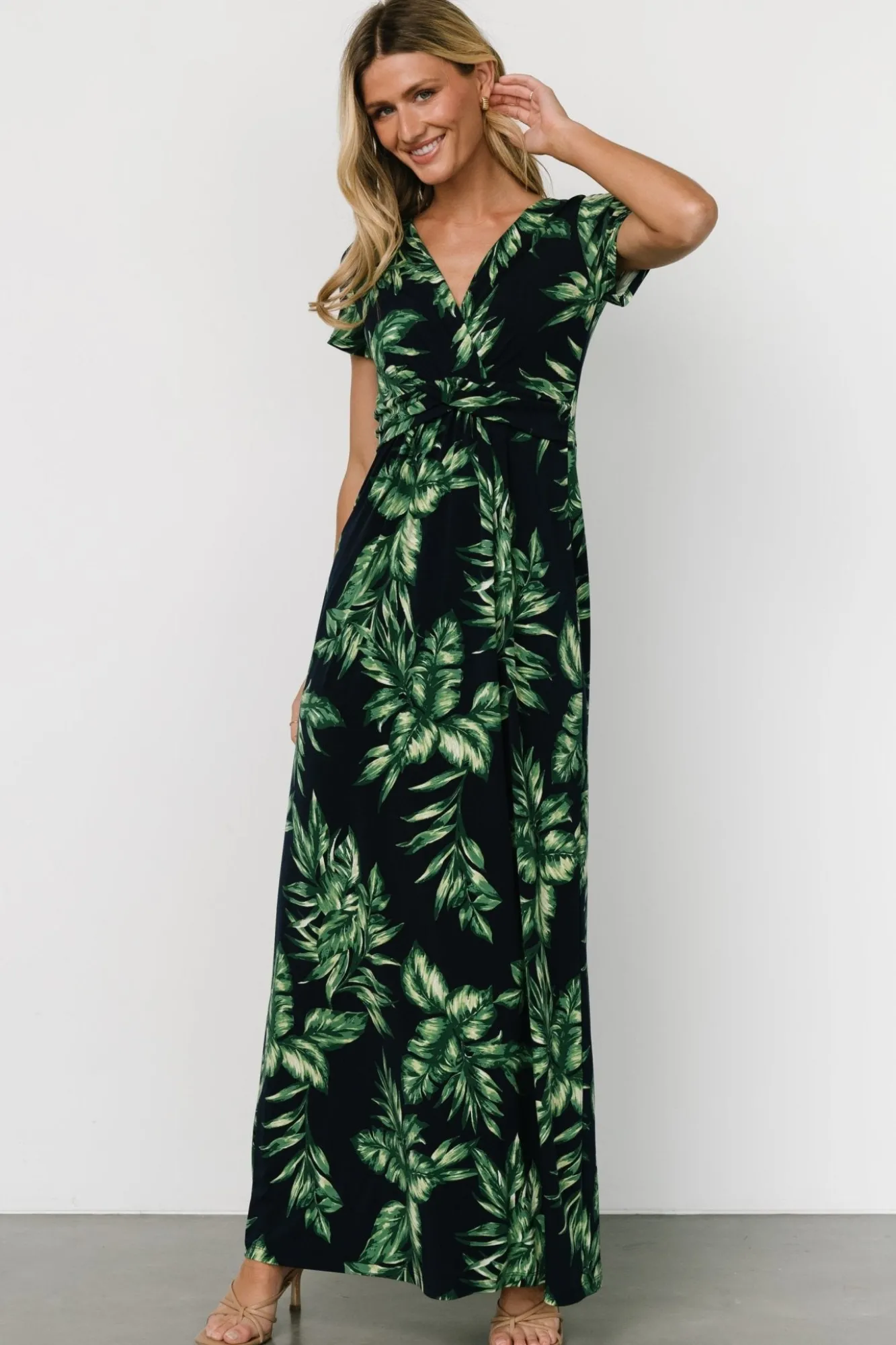 Baltic Born Soleil Maxi Dress | Black Leaf Print