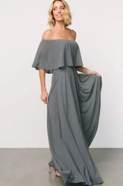 Baltic Born Sonia Off Shoulder Maxi Dress | Dusty Blue