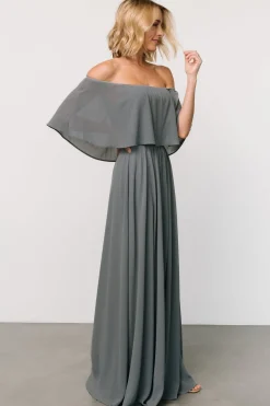 Baltic Born Sonia Off Shoulder Maxi Dress | Dusty Blue