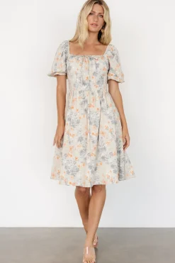 Baltic Born Sonnet Short Dress | Dusty Blue Print