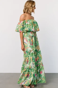Baltic Born Sonoma Off Shoulder Maxi Dress | Green Multi