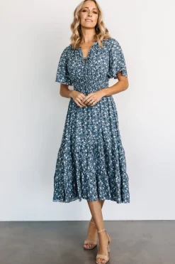 Baltic Born Spell Boho Midi Dress | Blue Floral
