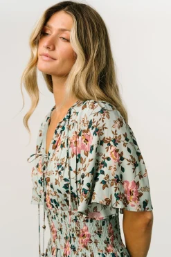 Baltic Born Spell Boho Midi Dress | Sage + Pink Floral