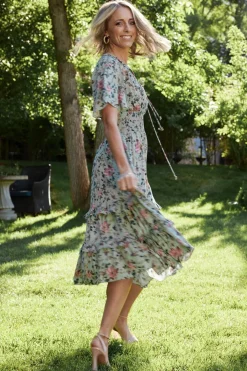 Baltic Born Spell Boho Midi Dress | Sage + Pink Floral