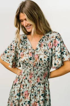 Baltic Born Spell Boho Midi Dress | Sage + Pink Floral