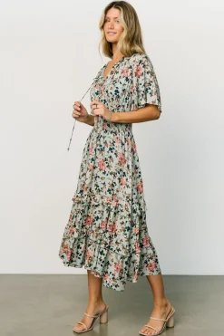 Baltic Born Spell Boho Midi Dress | Sage + Pink Floral