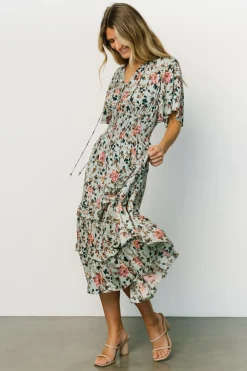 Baltic Born Spell Boho Midi Dress | Sage + Pink Floral