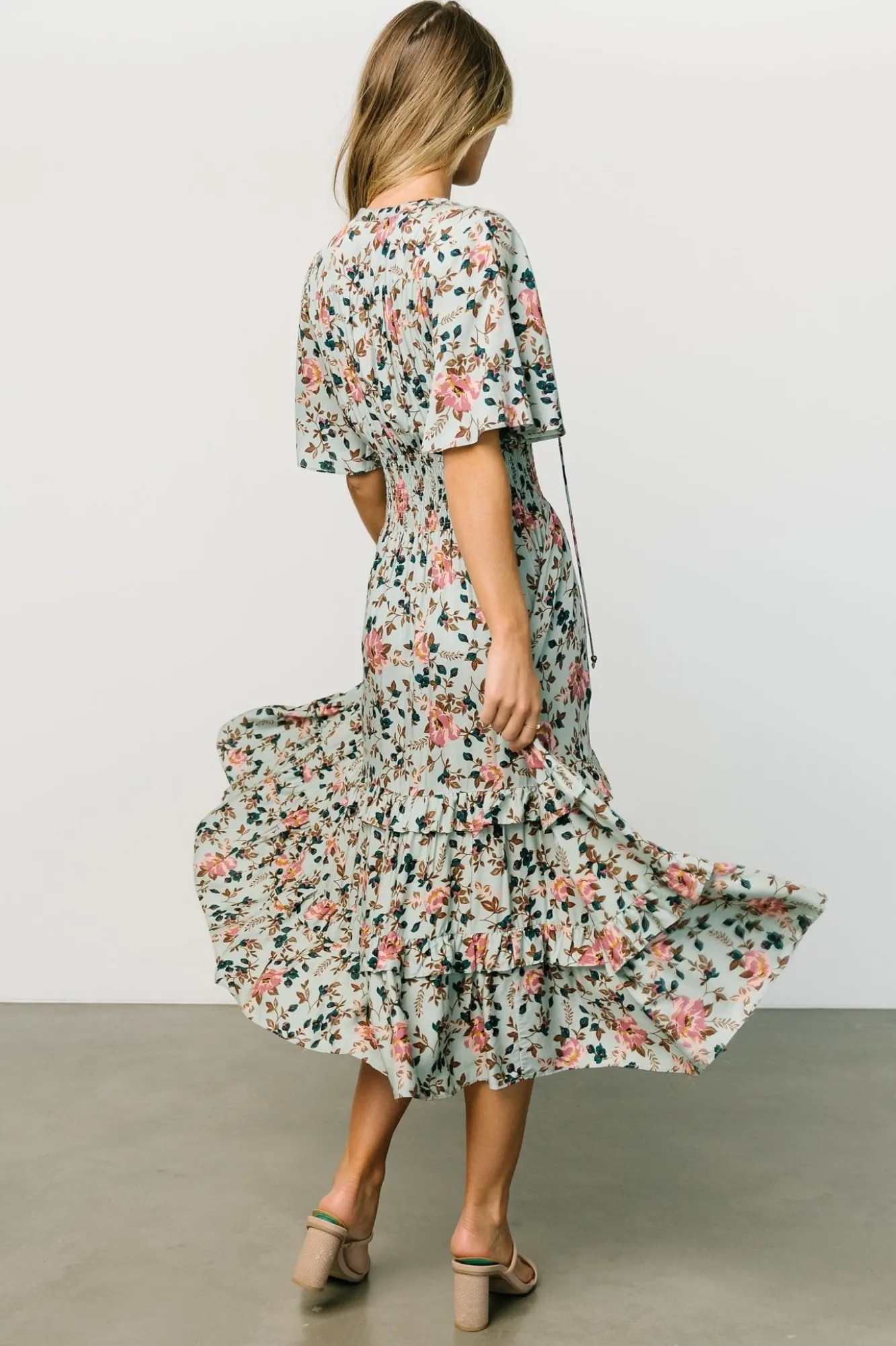 Baltic Born Spell Boho Midi Dress | Sage + Pink Floral