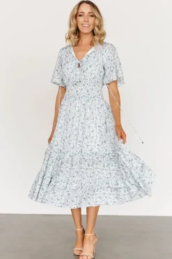 Baltic Born Spell Boho Midi Dress | White + Sage