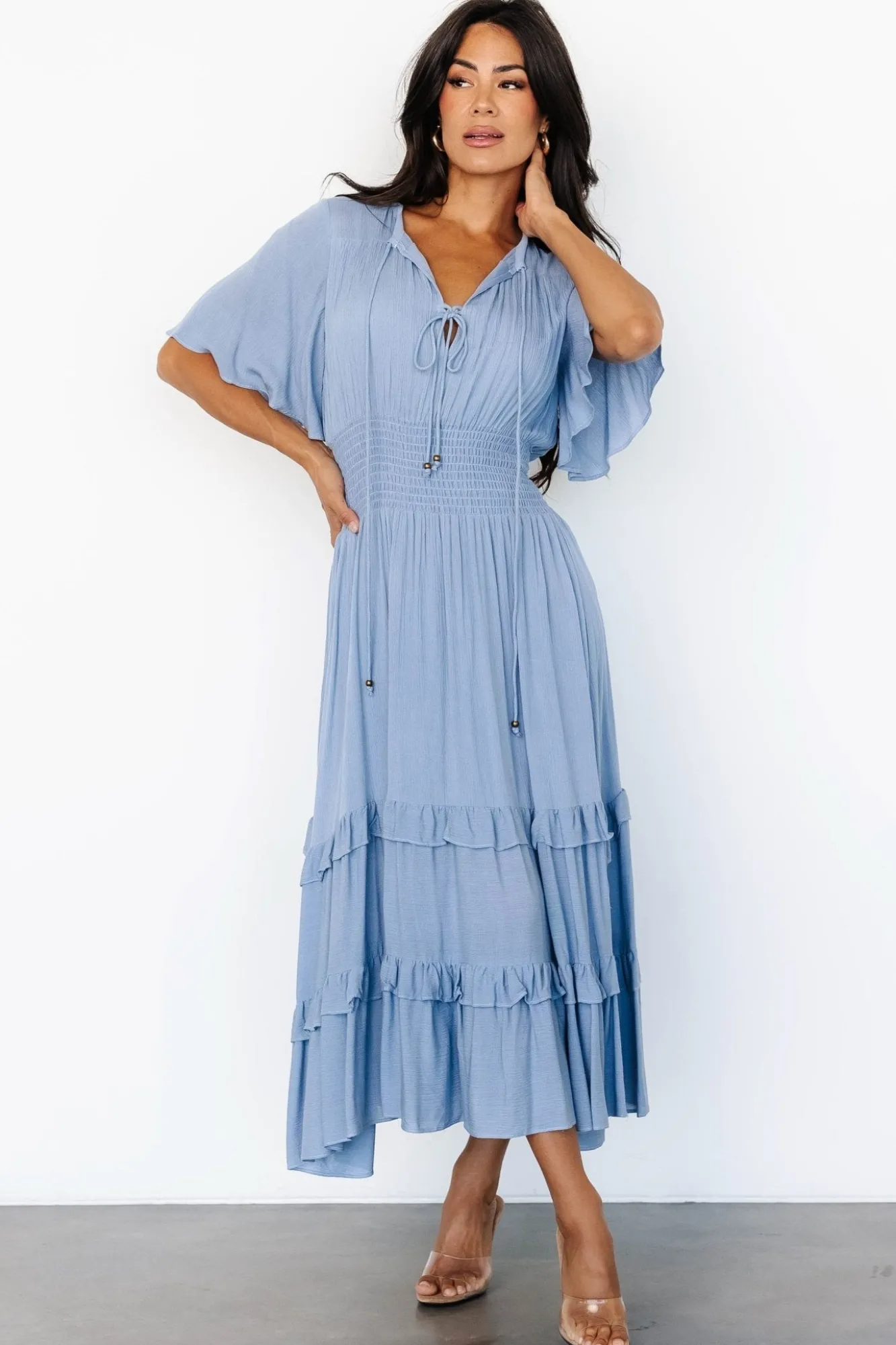 Baltic Born Spell Boho Midi Dress | Whisper Blue