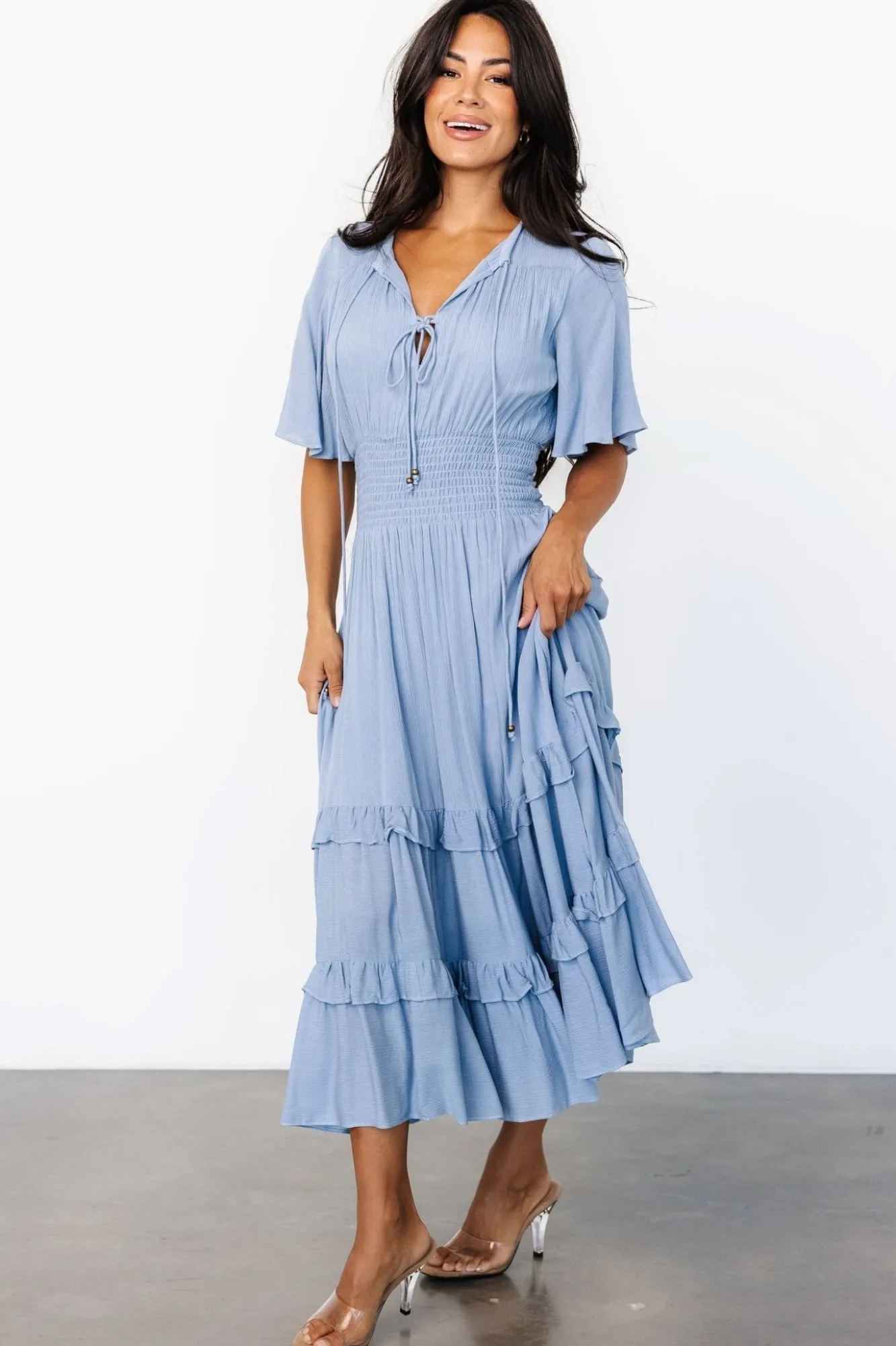 Baltic Born Spell Boho Midi Dress | Whisper Blue