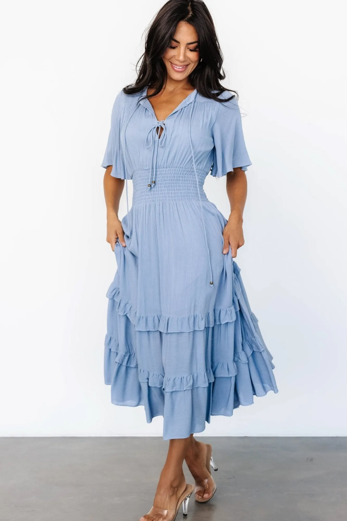 Baltic Born Spell Boho Midi Dress | Whisper Blue