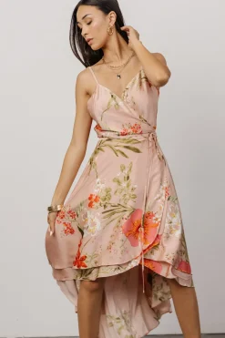 Baltic Born Steffi Tulip Wrap Dress | Pink Multi Floral
