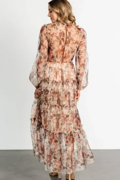 Baltic Born Stephanie Tiered Maxi Dress | Taupe Floral