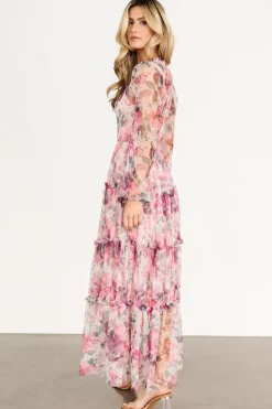 Baltic Born Stephanie Tiered Maxi Dress | Mauve Floral