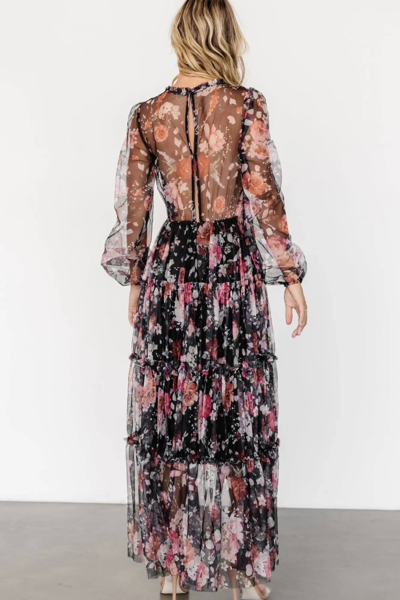 Baltic Born Stephanie Tiered Maxi Dress | Black Floral