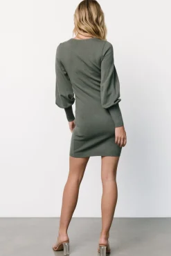 Baltic Born Suki V Neck Sweater Dress | Winter Green