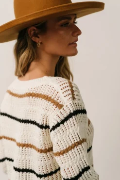 Baltic Born Sundance Knit Sweater Top | Ivory Multi Stripe