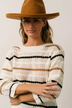Baltic Born Sundance Knit Sweater Top | Ivory Multi Stripe