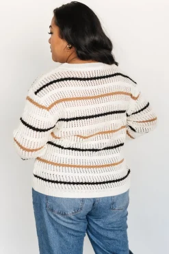 Baltic Born Sundance Knit Sweater Top | Ivory Multi Stripe